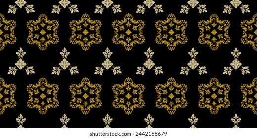 Ethnic motif. Ikat geometric folklore background. all over seamless pattern digital print design