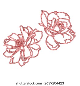 ethnic motif illustration vector floral flower leaf embroidery cordone kordon bug line art monoline two color shoulder motif open work hand work fashion design  woman abstract vector mesh