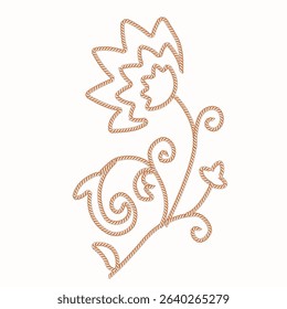 ethnic motif illustration vector floral flower leaf embroidery cordone kordon bug line art monoline two color shoulder motif open work hand work fashion design  woman abstract vector mesh