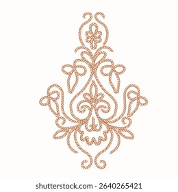 ethnic motif illustration vector floral flower leaf embroidery cordone kordon bug line art monoline two color shoulder motif open work hand work fashion design  woman abstract vector mesh