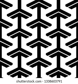 Ethnic motif. Seamless pattern. Figures wallpaper. Simple ornament. Folk image. Arrow shapes backdrop. Arrows background. Digital paper, textile print, web design, abstract