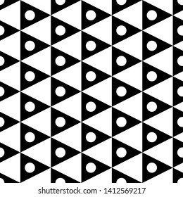 Ethnic motif. Seamless pattern.Geometric backdrop. Triangles, circles ornament. Simple shapes wallpaper. Figures background. Digital paper, textile print, web design, abstract. Vector.