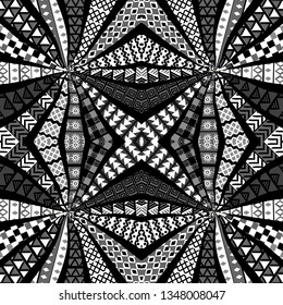 Ethnic motifs kaleidoscope pattern, patchwork style