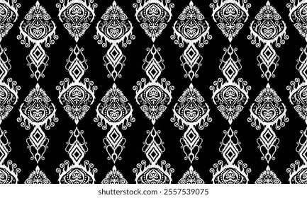 Ethnic motifs pattern for background, carpet, wallpaper, clothing, wrapping, batik, fabric, embroidery style vector illustration.Monochromatic Colors.