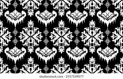 Ethnic motifs pattern for background, carpet, wallpaper, clothing, wrapping, batik, fabric, embroidery style vector illustration.Monochromatic Colors.