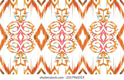 Ethnic motifs pattern for background, carpet, wallpaper, clothing, wrapping, batik, fabric, embroidery style vector illustration.Earth Tones.