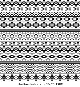 Ethnic motifs - pattern in black and white