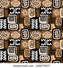 
Ethnic motifs and symbols seamless pattern