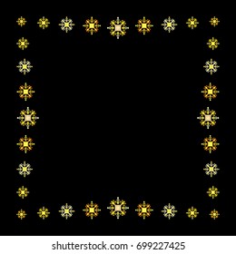 Ethnic motifs text frame graphic design elements, embroidery style card borders. Native american motif with mayan symbols, navajo pattern, folk art. Traditional frame vector ornament.