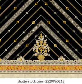 Ethnic Mughal Motif Artwork Adapted for Digital Textile Patterns.