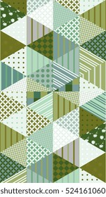 Ethnic multicolor patchwork pattern. Seamless vector illustration of quilt.