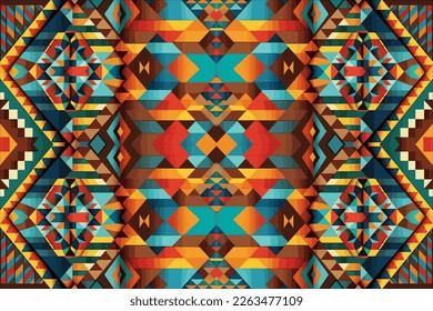 Ethnic multicolor seamless pattern. Abstract traditional folk old ancient antique tribal ethnic graphic line. Ornate elegant luxury vintage retro style for texture textile fabric background wallpaper.