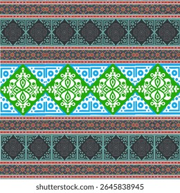 ethnic multicolored abstract pattern in smear style. seamless textile background with vintage art