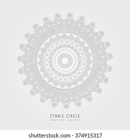 Ethnic mystical pattern with triangle and circles. Mandala Ethnic circle ornament