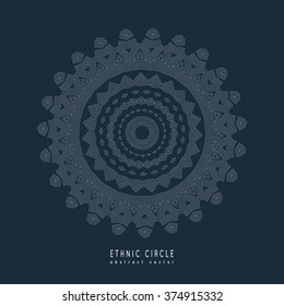 Ethnic mystical pattern with triangle and circles. Mandala Ethnic circle ornament