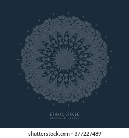 Ethnic mystical pattern with triangle and circles. Mandala Ethnic circle ornament
