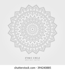 Ethnic mystical pattern with triangle and circles. Mandala Ethnic circle ornament.