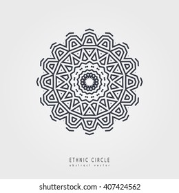 Ethnic mystical pattern with triangle and circles. Mandala Ethnic circle ornament.