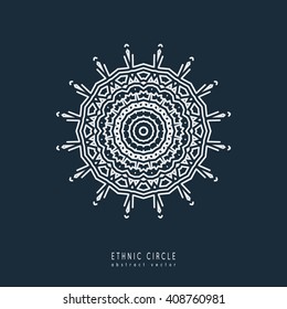 Ethnic mystical pattern with triangle and circles. Mandala Ethnic circle ornament.