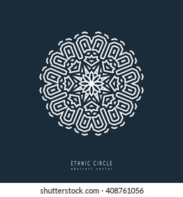 Ethnic mystical pattern with triangle and circles. Mandala Ethnic circle ornament.