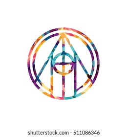 Ethnic mystical pattern with triangle and circles Mandala Ethnic circle ornament