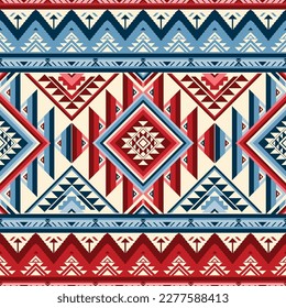 Ethnic native american aztec ornament geometric indian seamless pattern textile embroidery najavo folk artistic tribe tribal fabric trendy