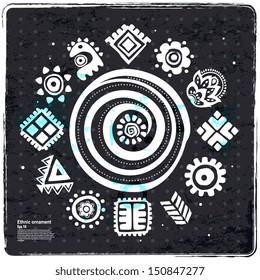 Ethnic native petroglyphs 