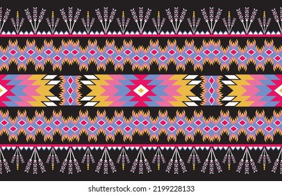 Ethnic native seamless pattern. Tribal vector background with decorative folk elements. Aztec abstract geometric art print. Navajo Indian African Mayan Mexico Style. Design for fabric, textile, carpet