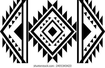  Ethnic navajo seamless pattern native american tribal motif design black and white 