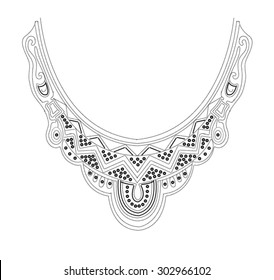 Ethnic Neck Embroidery for fashion and other uses in vector