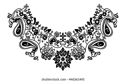 Ethnic Neck Embroidery for fashion and other uses in vector
