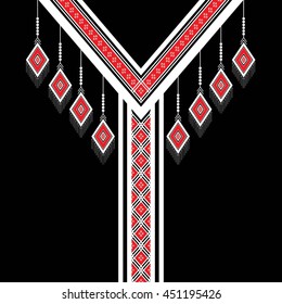 Ethnic Neck Embroidery for fashion and other uses in vector