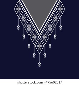 Ethnic Neck Embroidery for fashion and other uses in vector