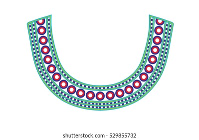 Ethnic Neck Embroidery for fashion and other uses in vector