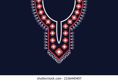 Bordados de cuello étnico Formas geométricas patrones étnicos de bordado de cuello para fondos o papel pintado y ropa para vectores de moda 