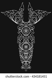 Ethnic neck line embroidery, graphic designs for fashion and other uses in the vector