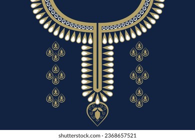 ethnic necklace embroidery pattern. Aztec style embroidery abstract vector illustration. Designs for fashion texture, textile, fabric, shirt, cloth