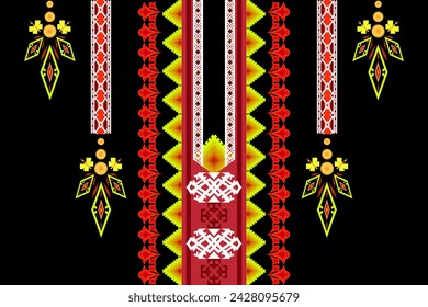 Ethnic neckline embroidery geometric luxury traditional neck pattern. Native oriental perfect pattern for necklaces collar elements, border decorative, fabric, texture, textile, printing, clothing