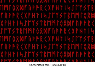 Ethnic Norwegian Icelandic seamless pattern. Runic talismans of the Vikings and northern peoples. Magic and magical runes. Pagan signs. Futhark repeatable background. Vector illustration