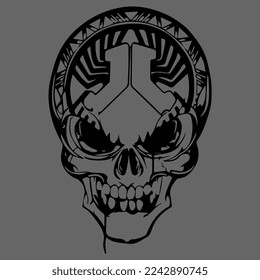 ethnic nuanced skulls with scary but elegant characters