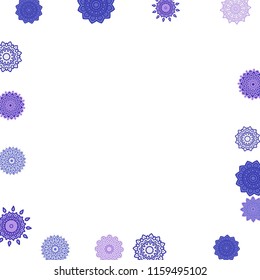Ethnic Orient Background with Simple Mandala Motives. Outline Round Patterns on White Background. Bohemian Vintage  Background in Indian Style. Lacy Medallions. Moroccan, Turkish or Arabic Pattern