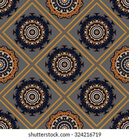 Ethnic oriental geometrical seamless pattern. Pattern in the swatches panel.