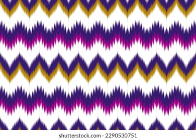 Ethnic oriental ikat chevron lines seamless pattern traditional.Mexican Aztec.Native Americans.Design for background,wallpaper,clothing,wrapping,fabric,printing,Vector illustration.embroidery style
