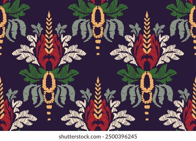 Patrones étnicos del bordado de la flor de Ikat Oriental Patrones étnicos del bordado de la flor de Ikat Bordado Abstractas para la superficie, tela, ropa y decoración