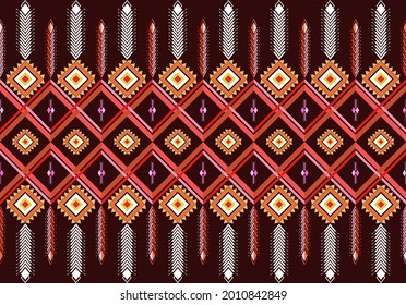 Ethnic oriental ikat pattern traditional. Patterns design for fabric,wallpaper,background,wall,tile,carpet,wrapping,clothing,batik,Abstract geometric ethnic pattern