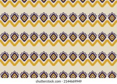 Ethnic oriental ikat seamless pattern traditional. Fabric Indian style. Design for background, wallpaper, vector illustration, fabric, clothing, carpet, textile, batik, embroidery.