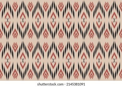Ethnic oriental ikat seamless pattern traditional. Fabric Indian style. Design for background, wallpaper, vector illustration, fabric, clothing, carpet, textile, batik, embroidery.