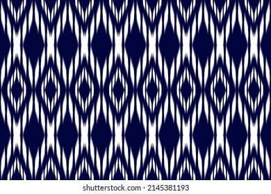 Patrón tradicional de ikat oriental étnico sin fisuras. Diseño para fondo, papel pintado, ilustración vectorial, tela, ropa, alfombra, textil, batik, bordado.