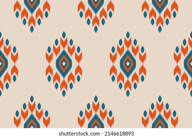 Ethnisch-orientalische ikat nahtlose Muster traditionell. Fabric-Indianer-Stil. Design für Hintergrund, Tapete, Vektorgrafik, Stoff, Kleidung, Teppich, Textil, Batik, Stickerei.