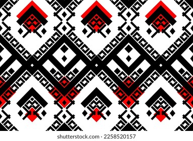 ethnic oriental ikat seamless pattern traditional Design for background,carpet,wallpaper,clothing,wrapping,batik,fabric,vector illustration. embroidery style.
